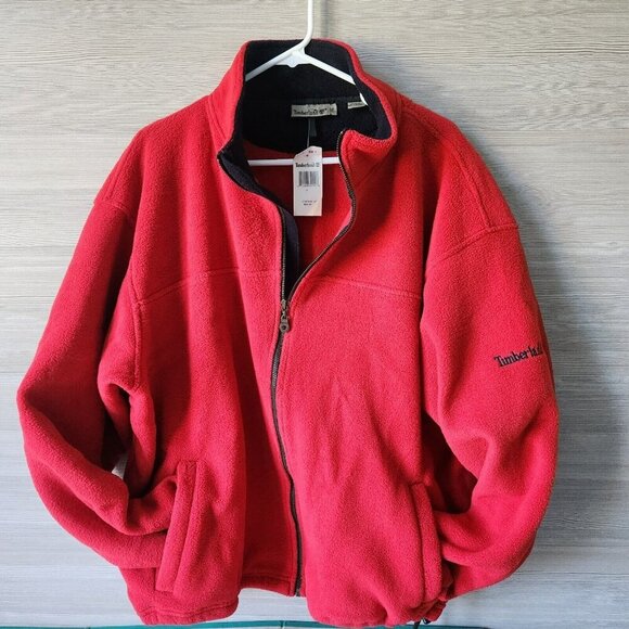 Timberland Other - Timberland Mens Fleece Jacket Size 2X Full Zip Red Vintage 90s Y2K New w/tags